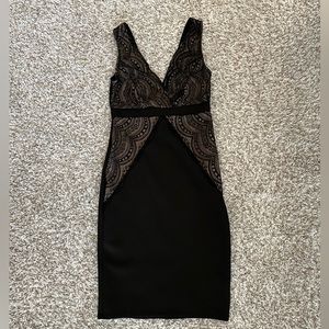 Black lace body con cocktail dress size small